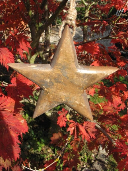 Holzstern Golden Star zum Hängen, 2 Größen