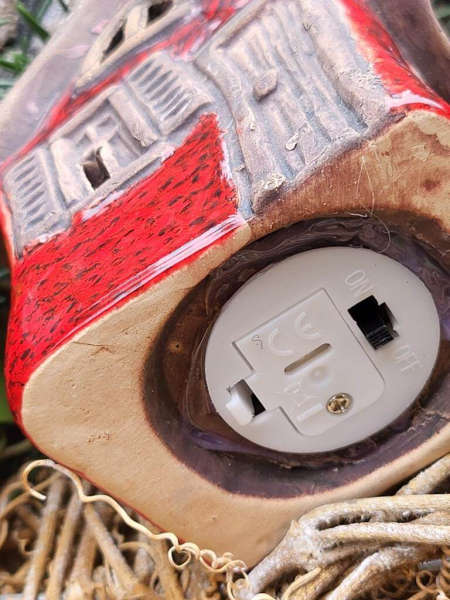 Keramik LED Häuser 3er-Set, rot