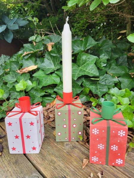 Kerzenhalter Holzgeschenk zum Stellen, für Spitzkerzen
