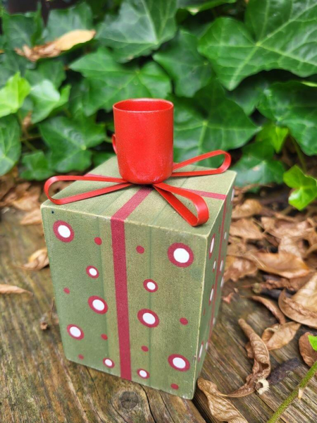 Kerzenhalter Holzgeschenk zum Stellen, für Spitzkerzen