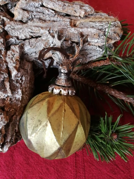 Christbaumkugel Colore mit Hirschkopf, grün
