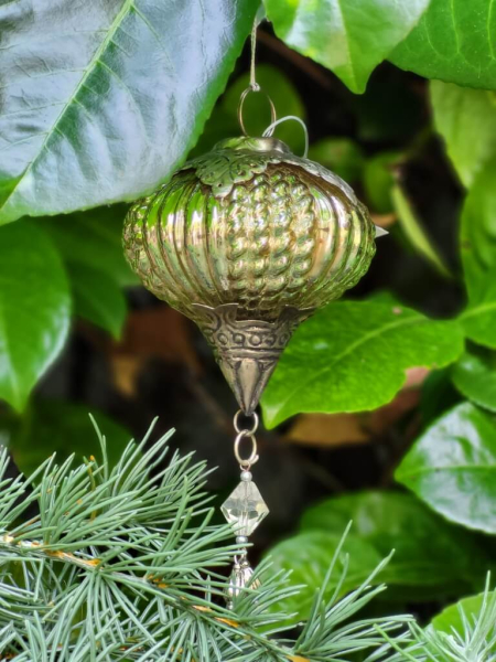 Christbaumkugel Vitreous Ornament, altsilber
