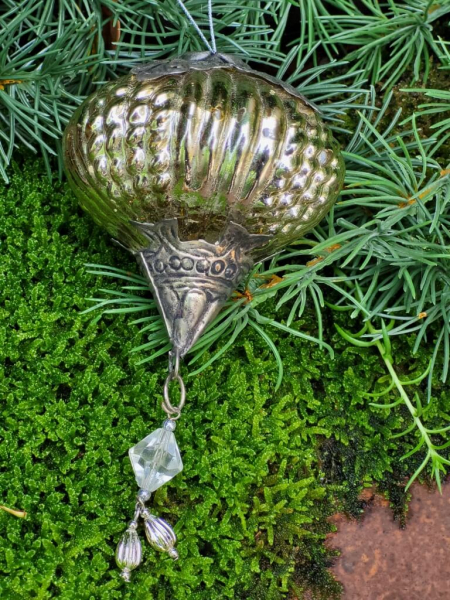 Christbaumkugel Vitreous Ornament, altsilber