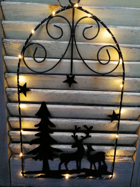LED Fenster Hirsch