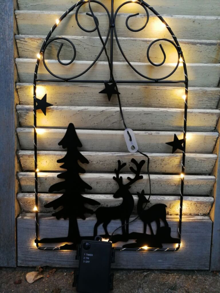 LED Fenster Hirsch