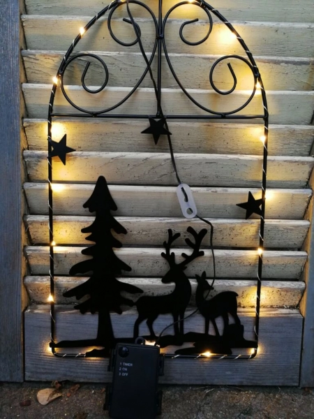 LED Fenster Hirsch
