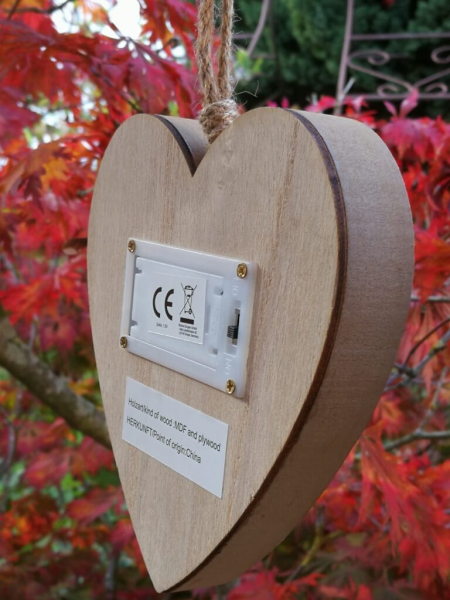 LED Holzherz, Hirsch Tanne