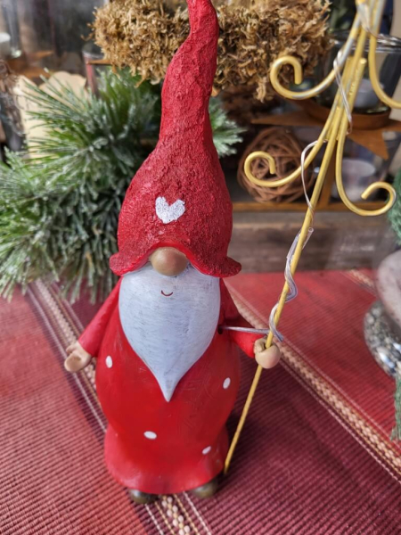 LED Nikolaus mit Baum rechts, rot