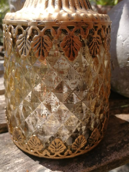 LED Windlicht Samarkant, gold