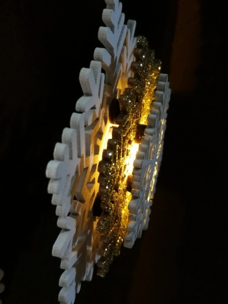 LED Holzstern Flocke