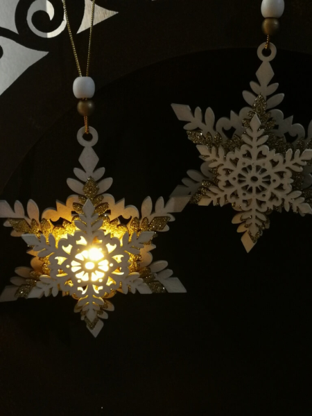 LED Holzstern Santa