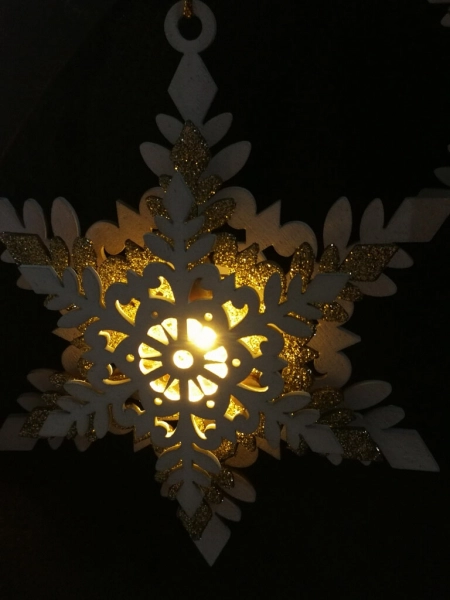 LED Holzstern Santa
