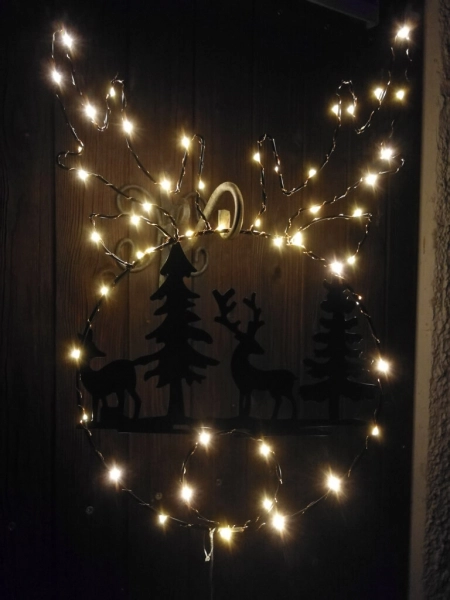 LED Kranz zwei Rentiere