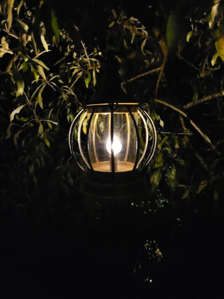 Vintage LED Laterne Osmo, dunkelbraun
