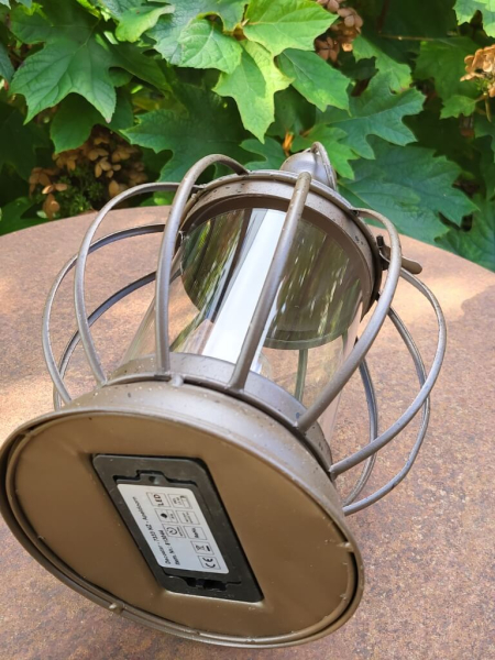 Vintage LED Laterne Osmo, dunkelbraun