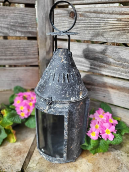 Metall Laterne Xenia, antikschwarz