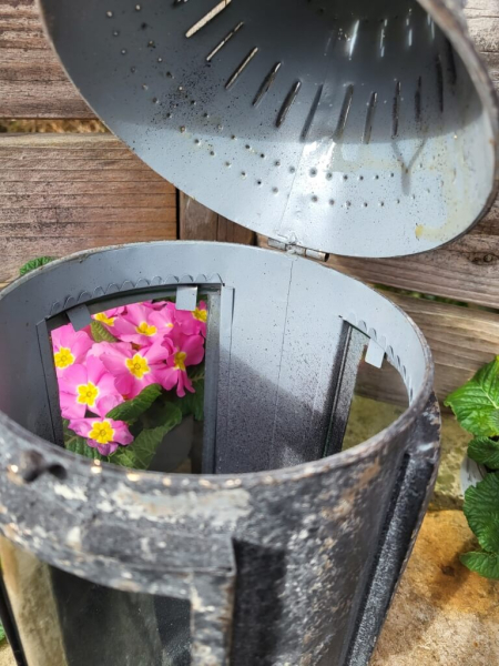 Metall Laterne Xenia, antikschwarz