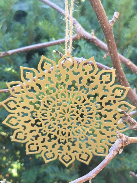 Mandala Dekohänger Novara, gold, flach ausgeschnitten