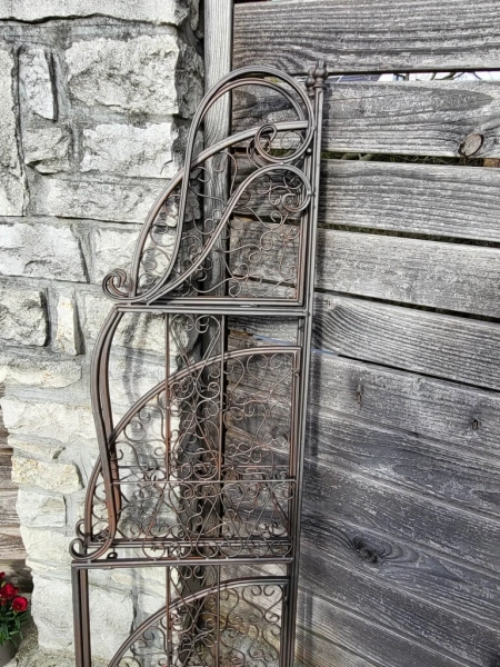Eckregal Sabina aus Metall, klappbar, anthrazit-braun