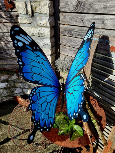 Metall Schmetterling Floriana, türkis-blau
