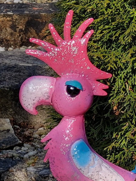 Metall Vogel Jekyll, pink