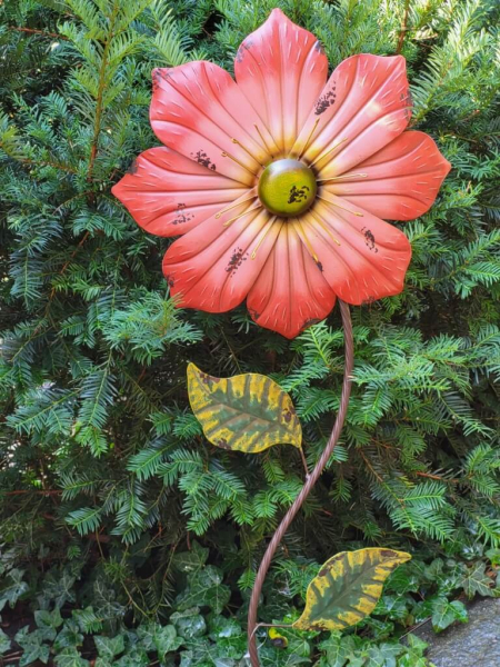 Metall Blume zum Hängen, rot