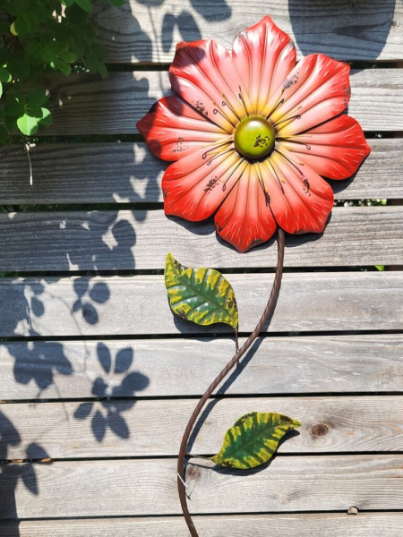Metall Blume zum Hängen, rot