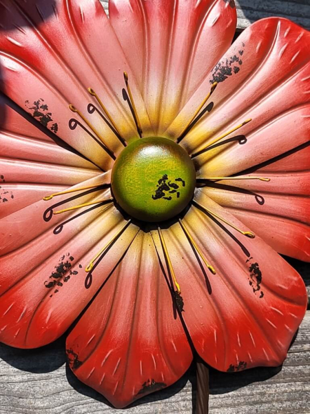 Metall Blume zum Hängen, rot