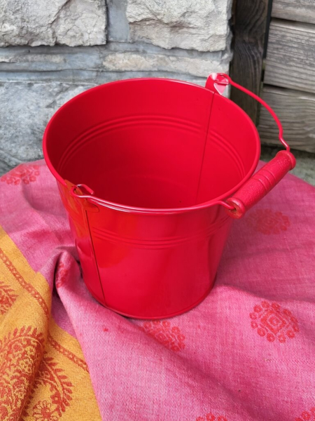 Pflanzeimer Stellina mit Henkel, rot