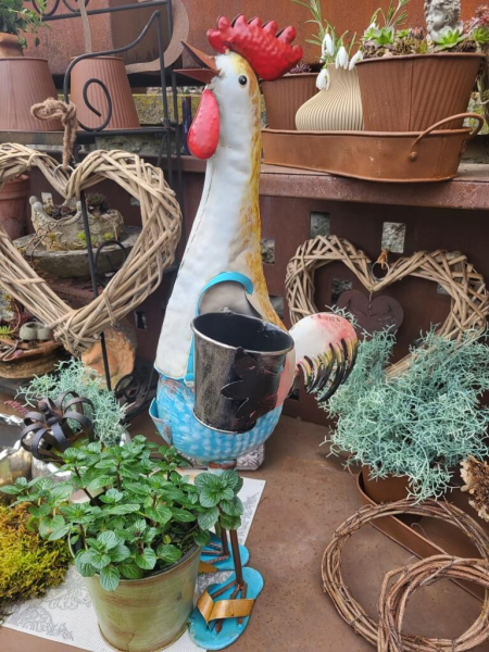 Metall Hahn Leopold zum Bepflanzen