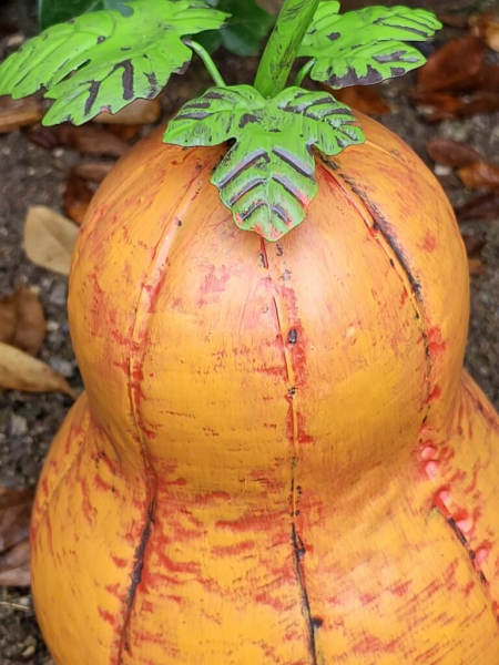 Metallkürbis flaschenförmig, orange