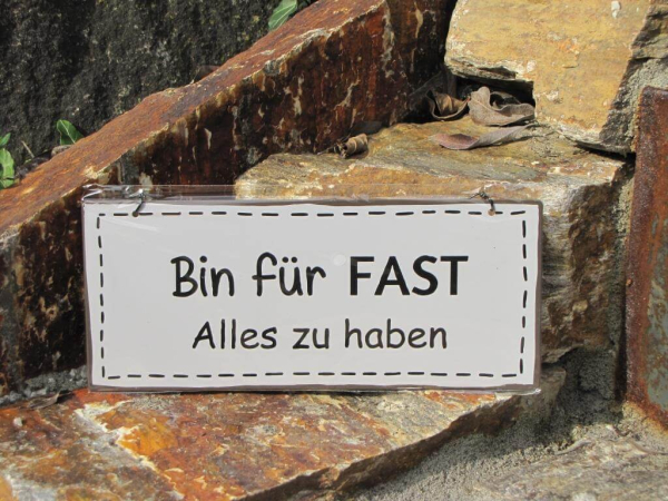 Shabby Chic Metallspruchschild für alles