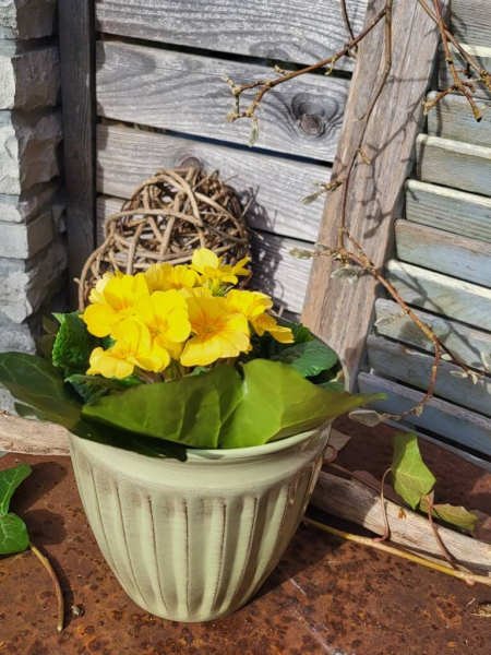 Metall Übertopf Asena, antikgrün