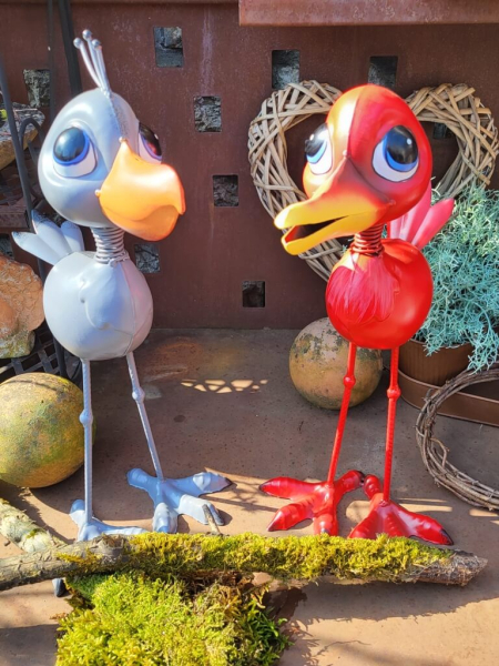 Metall Vogel mit Wackelkopf