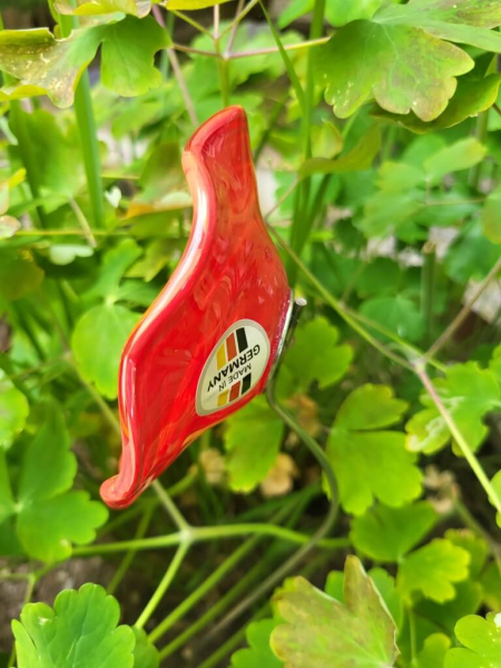 Topfstecker Glasblume Kringel, rot