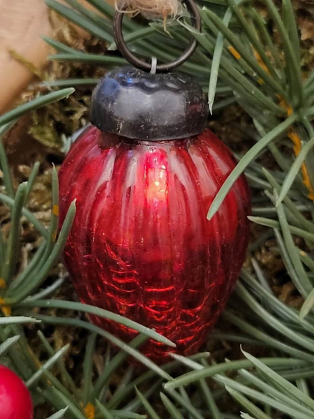 Christbaumkugel Zapfen mini, rot