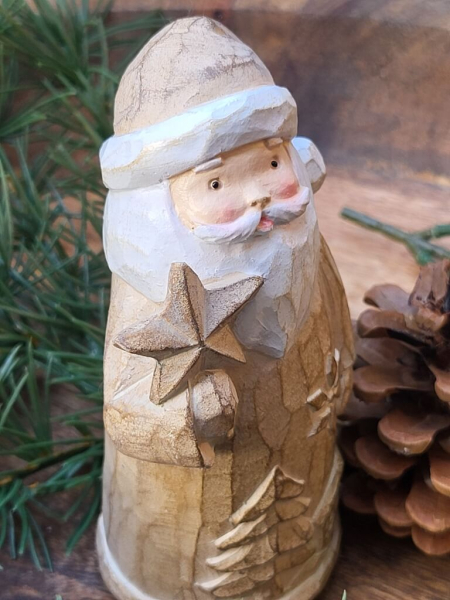 Nikolaus Davin mit Stern, natur, Polyresin