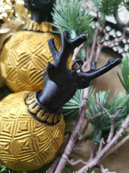 Christbaumkugel Outdoor Nero, mit Hirschkopf schwarz
