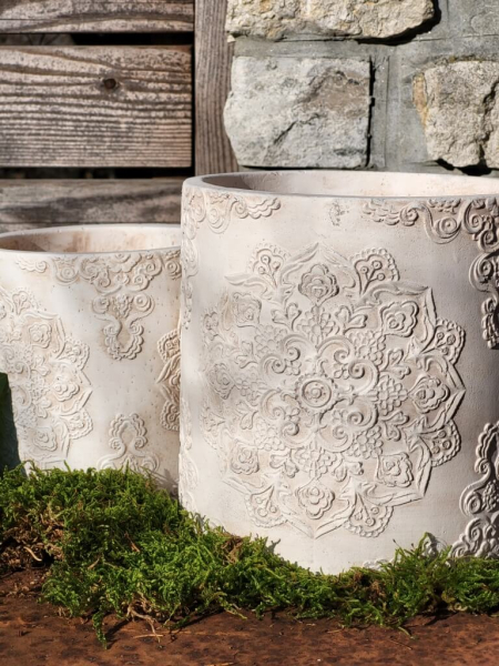 Pflanztopf Capitano, antik-weiss