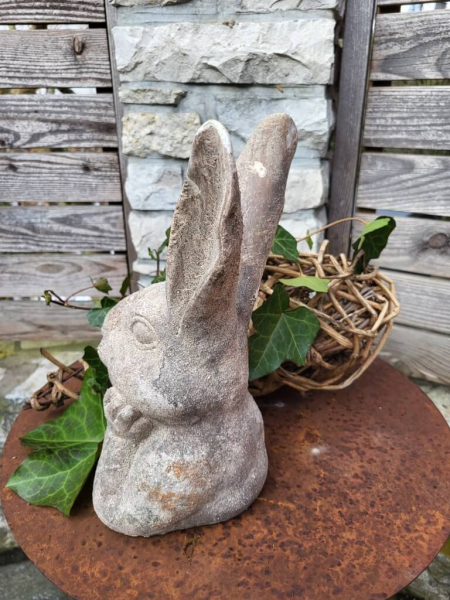 Polyresin Hasenbüste, Betonoptik