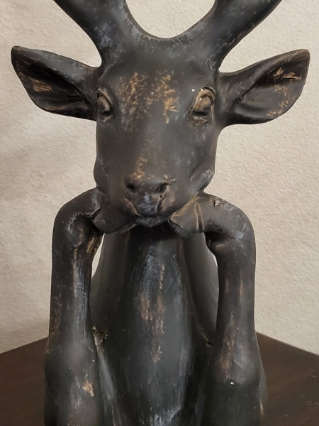 Hirschbüste Zen, Polyresin, grau-braun