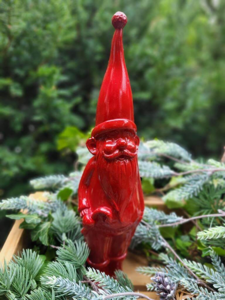 Weihnachtszwerg Polyresin, rot