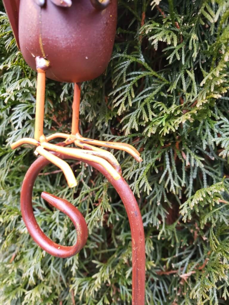 Metall Regenmesser Rabe mit Schirm geschlossen