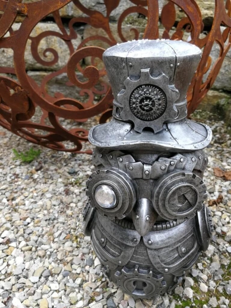 Steampunk Eule Phileas aus Polyresin