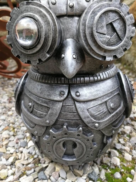 Steampunk Eule Phileas aus Polyresin