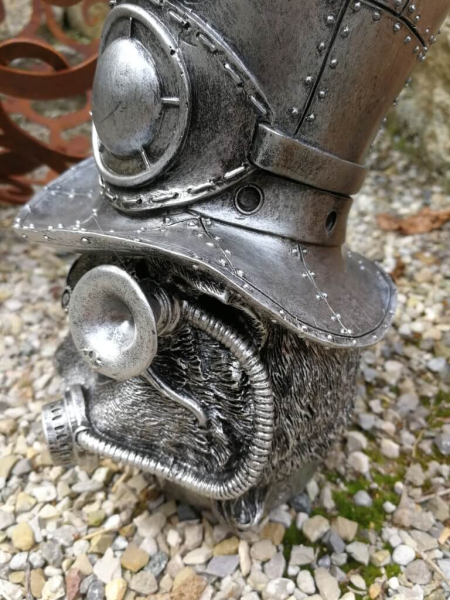 Steampunk Katzenkopf Fidelia aus Polyresin