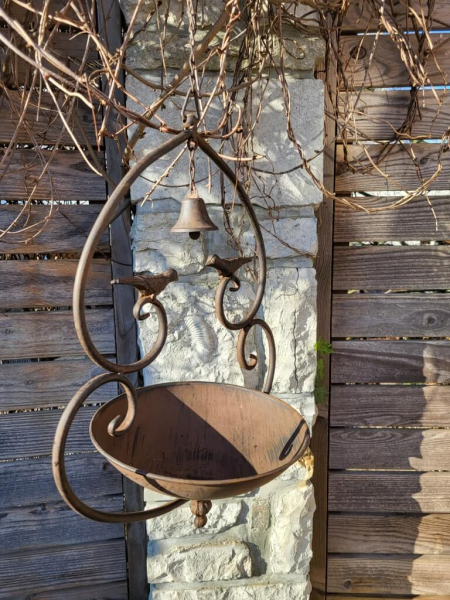 Vogeltränke mit Glocke, zum Hängen