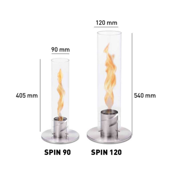 Tischfeuer Spin für Brenngel silber