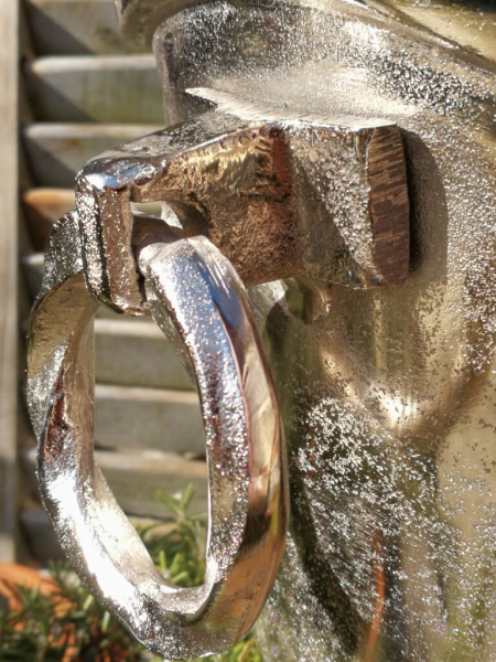 Aluminium Weinkühler / Übertopf Lilie, altsilber