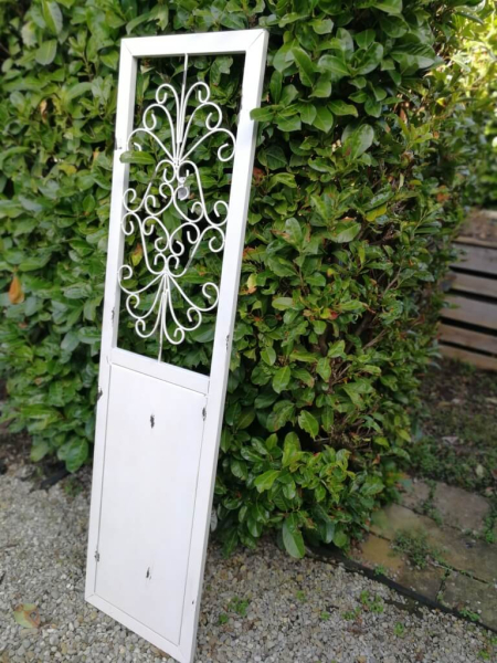 ShabbyChic Dekotüre, Metall, weiß